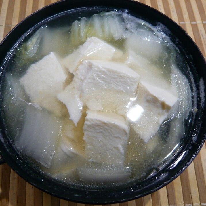 白菜と豆腐汁